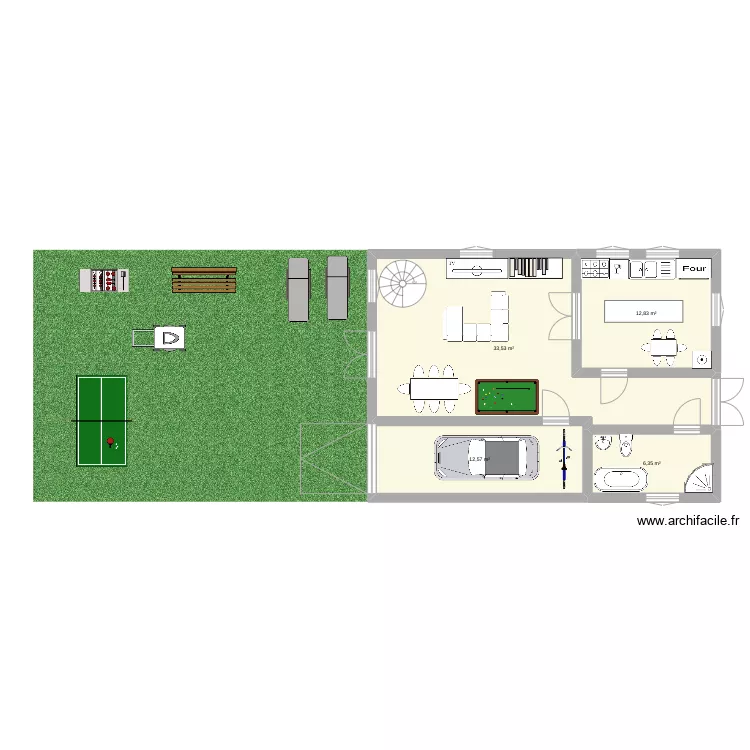 Casa en grupo. Plano de Casa en grupo. Plano de