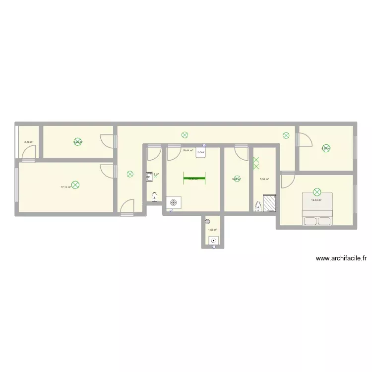 Plano casa Aritz. Plano de 11 Habitaciones y 98 m² Plano casa Aritz. Plano de 11 Habitaciones y 98 m²
