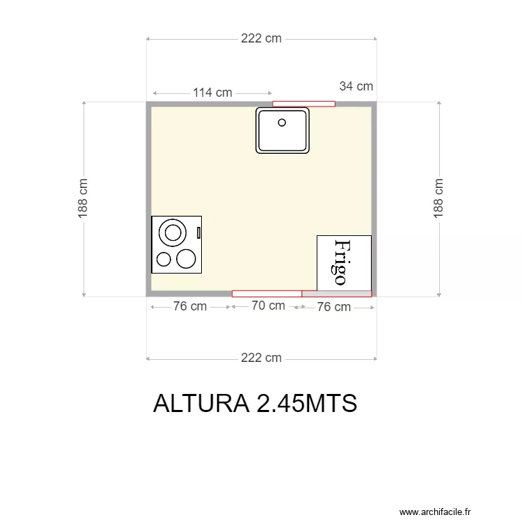 LAURA GALLARDO COCINA. Plano de 