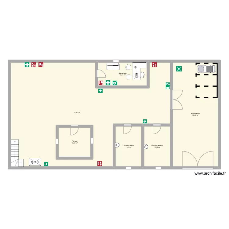 Treball superficie IPO_HuelvaTerraza. Plano de 6 habitaciones y 234 m²