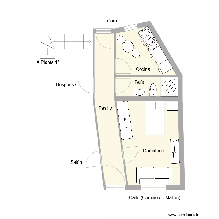 NOVILLAS PLANTA AMUEBLADA. Plano de 