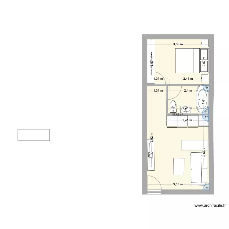 tieta. Plano de 1 y 30 m² tieta. Plano de 1 y 30 m²
