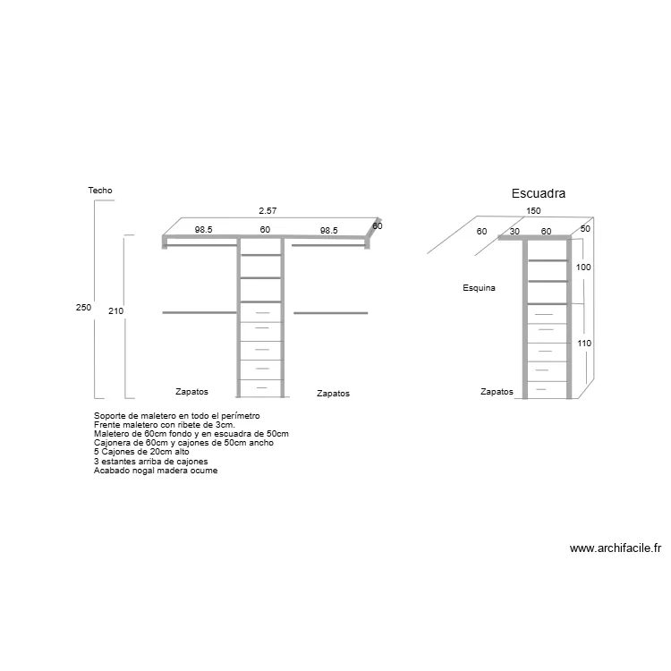 Vestidor 3. Plano de 