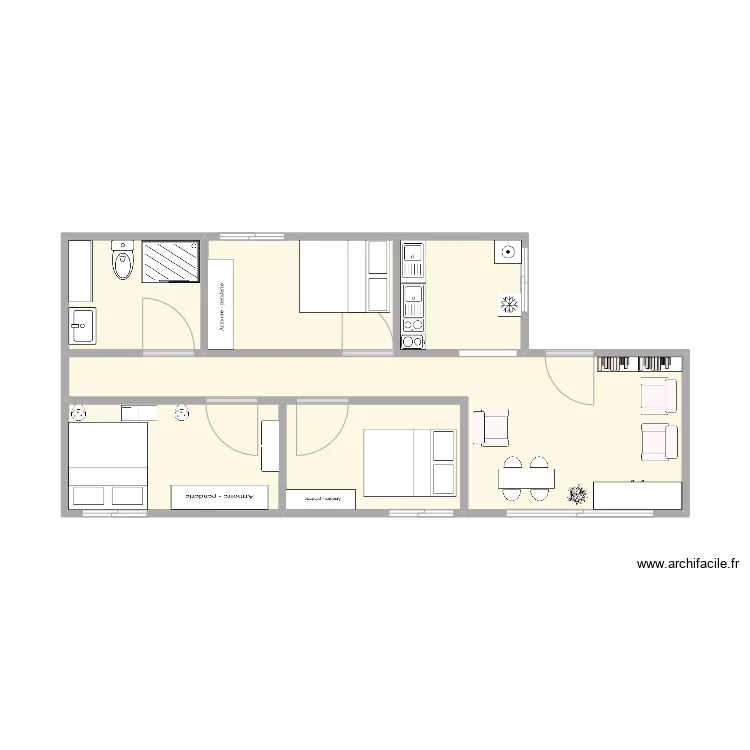 apto no modelo. Plano de 