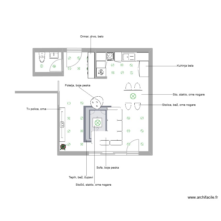 Zadatak 2-2. Plano de 0 habitación y 0 m2