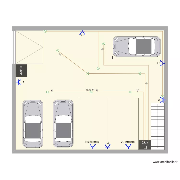 Garatge. Plano de 
