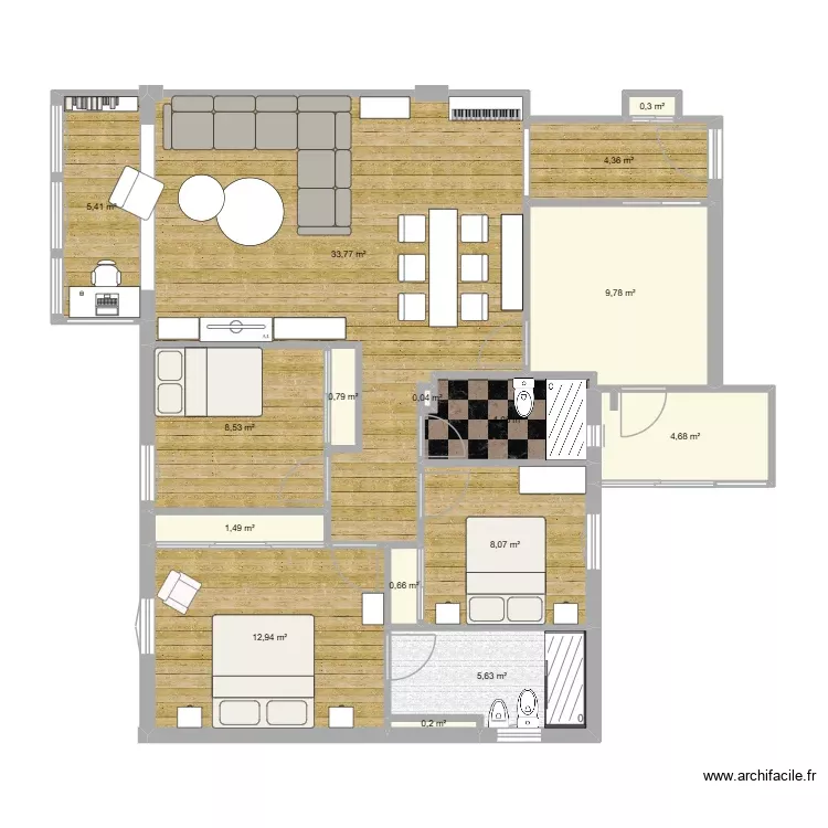 VILLALBA. Plano de 16 Habitaciones y 101 m² VILLALBA. Plano de 16 Habitaciones y 101 m²