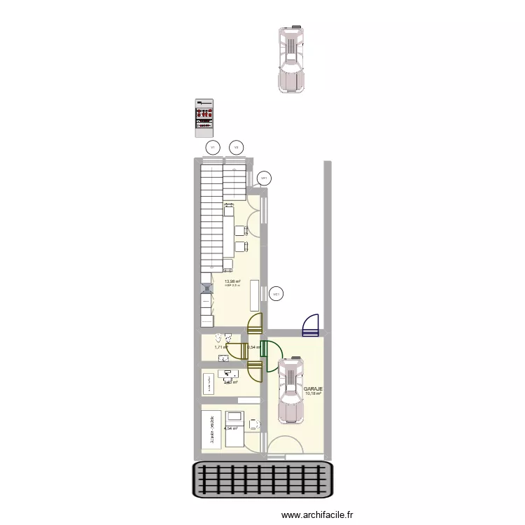 arq cocuna 1. Plano de 6  y 34 m²