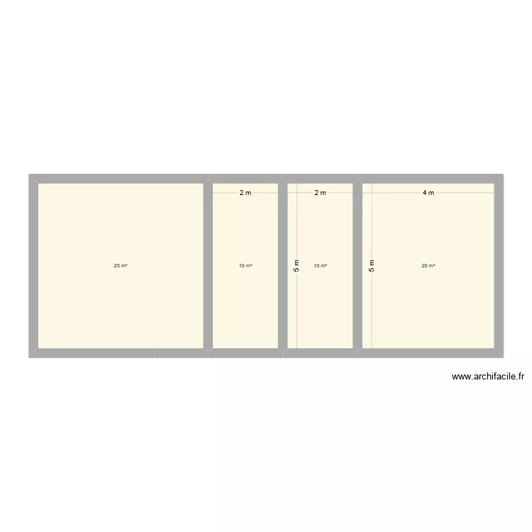 casa. Plano de 4  y 65 m²