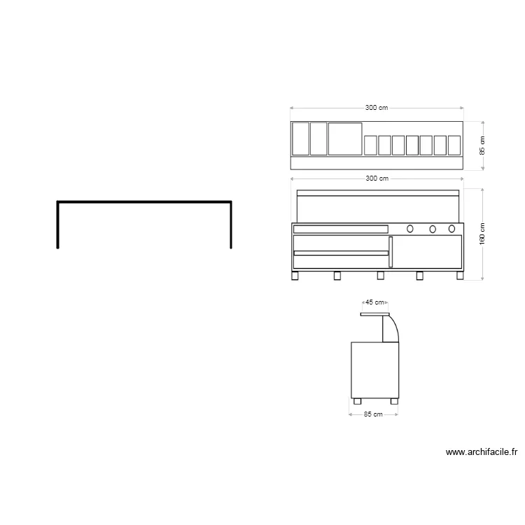 muebles para antojeria . Plano de 