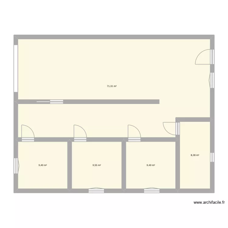 Treball mates. Plano de 5  y 108 m²