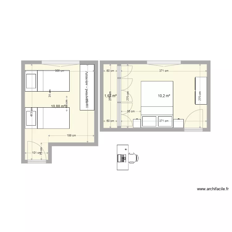 Habitaci&oacute;n Sotillo ni&ntilde;as. Plano de 
