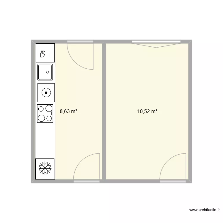 COCINA GRANDE  01. Plano de 2  y 19 m²