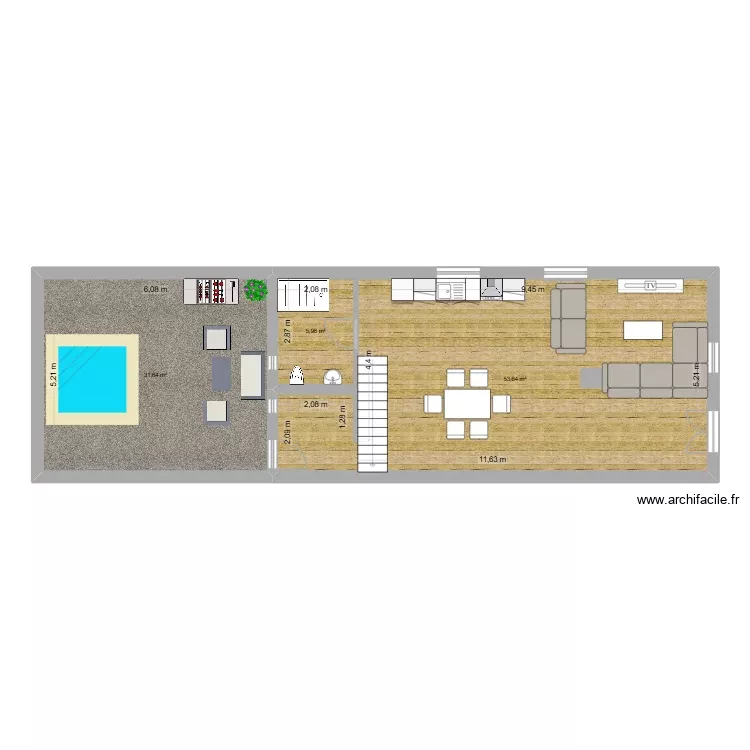 Quesa modificada planta baja. Plano de 3 Habitaciones y 91 m² Quesa modificada planta baja. Plano de 3 Habitaciones y 91 m²