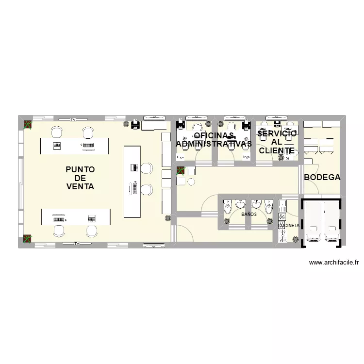 Tienda de la empresa. Plano de 