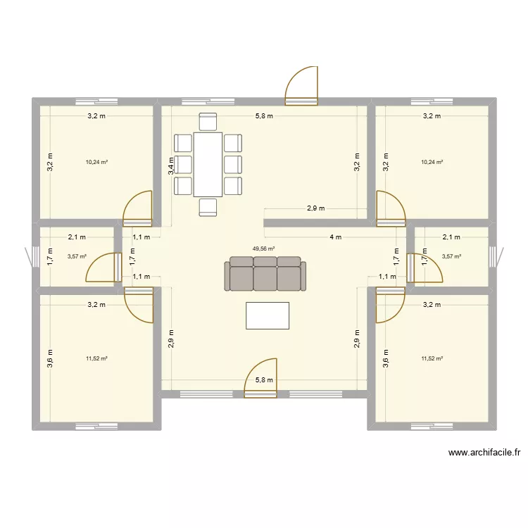 Planta 1. Plano de 7  y 100 m²