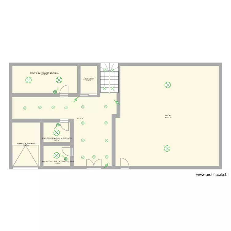 PB LOCALY AREAS COMUNES. Plano de 7 Habitaciones y 174 m² PB LOCALY AREAS COMUNES. Plano de 7 Habitaciones y 174 m²