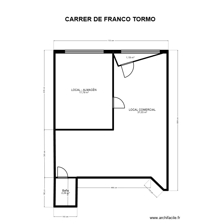 FRANCO TORMO 6-LOCAL-VALENCIA. Plano de 