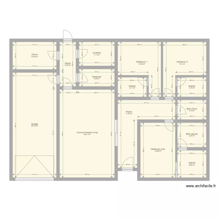 Casa 18x12,5 mts. Plano de 