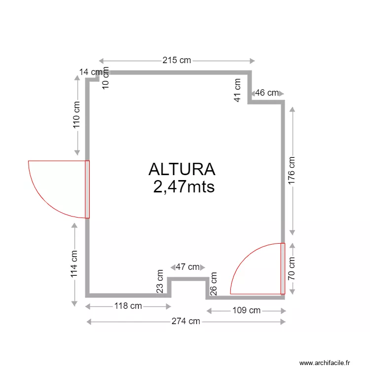ANTONIO RODRIGUEZ COCINA. Plano de 