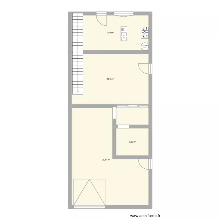 casa. Plano de 4 Habitaciones y 81 m²