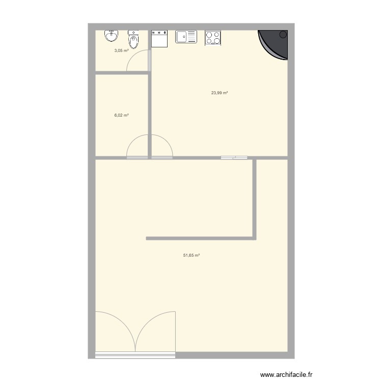 cocinilla. Plano de 0 habitación y 0 m2