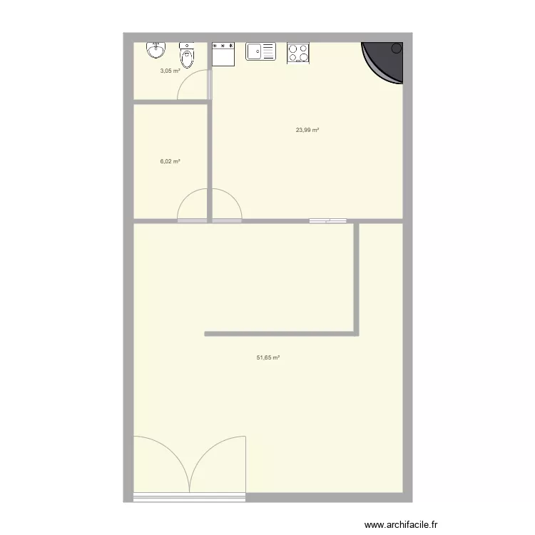 cocinilla. Plano de cocinilla. Plano de