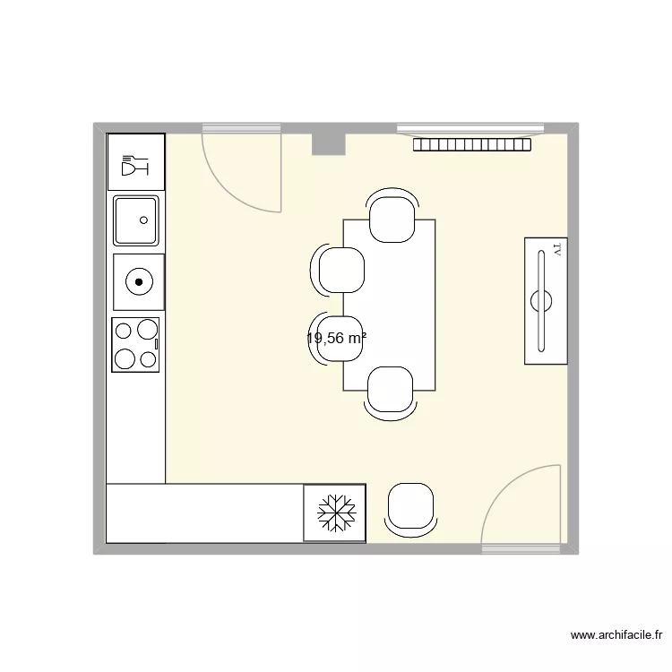 COCINA GRANDE  02. Plano de 1  y 20 m²