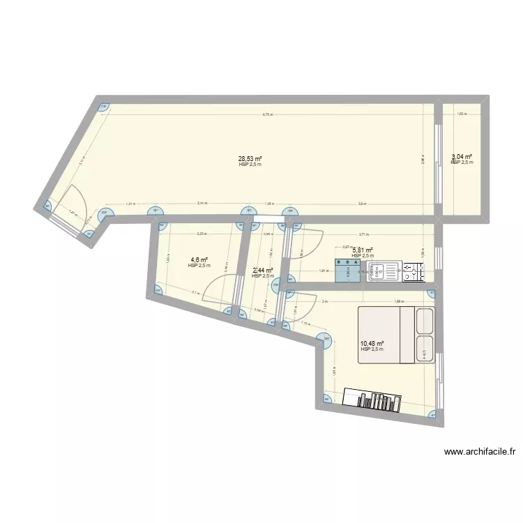 plano 31. Plano de 6 Habitaciones y 55 m² plano 31. Plano de 6 Habitaciones y 55 m²