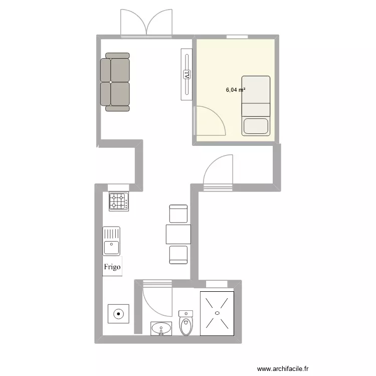 planta alta local_2. Plano de 1 Sala y 6 m² planta alta local_2. Plano de 1 Sala y 6 m²