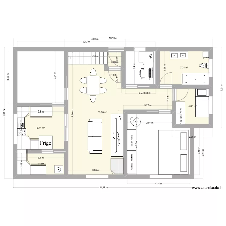 Carina 2. Plano de 5  y 59 m²