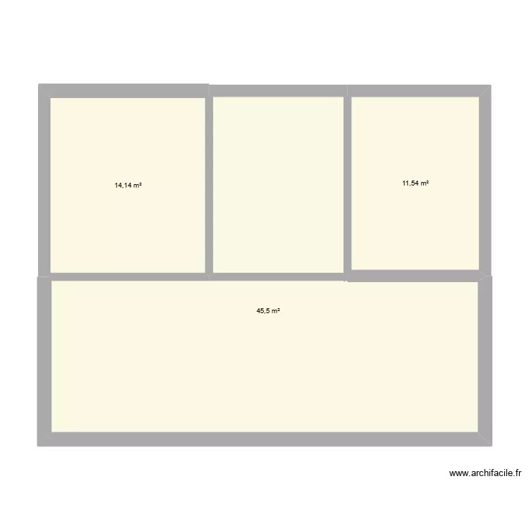 Mi casa. Plano de 3 Habitaciones y 71 m²