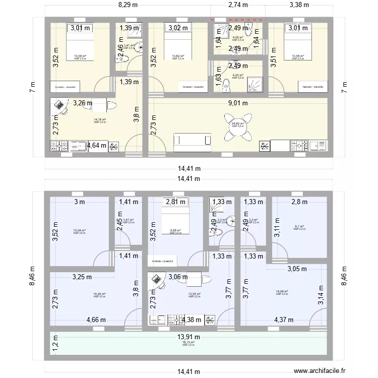 Plano opcion V2. Plano de 18  y 180 m²