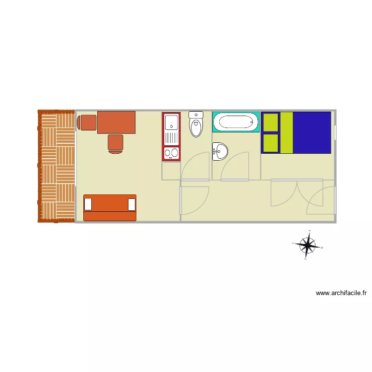 STUDIO GRANDE CABINE. Plano de 