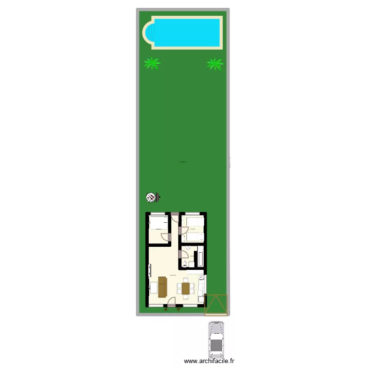 casa. Plano de 5  y 368 m²