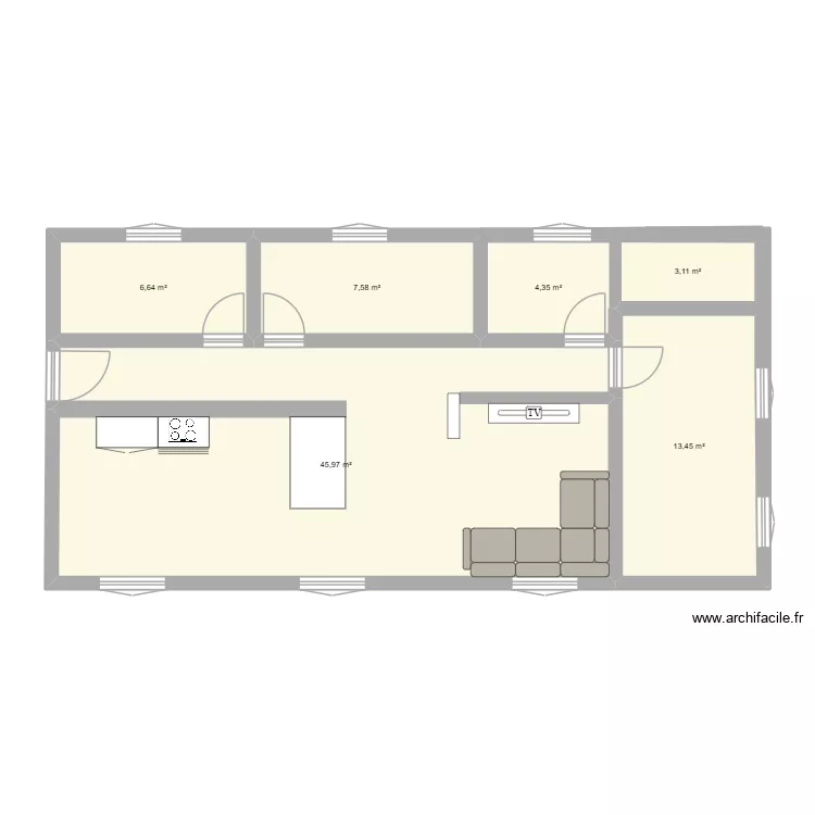 projecte. Plano de 6 Habitaciones y 81 m² projecte. Plano de 6 Habitaciones y 81 m²