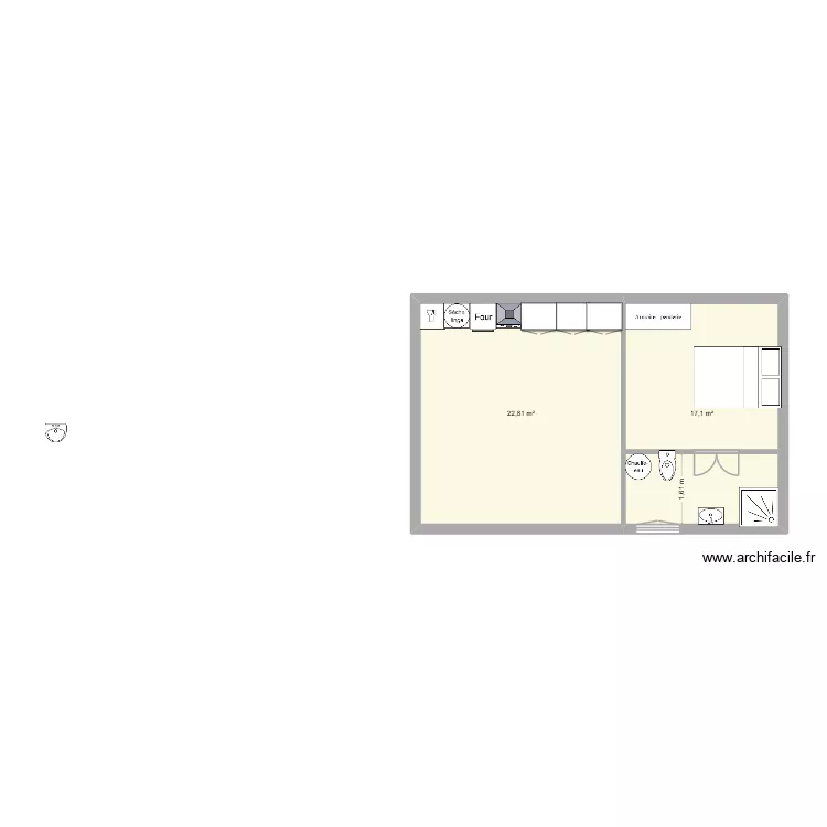 PLAN. Plano de 2  y 40 m²