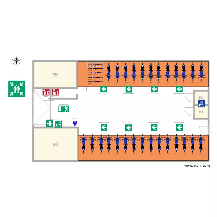 Plano de Evacuación Motoparking. Plano de Plano de Evacuación Motoparking. Plano de