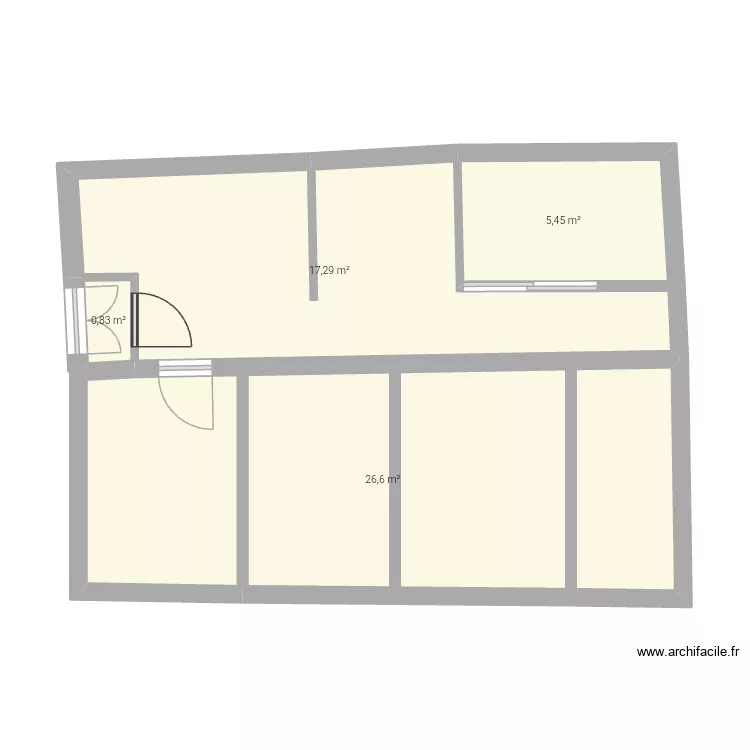 Casa AS. Plano de 4 Habitaciones y 50 m²