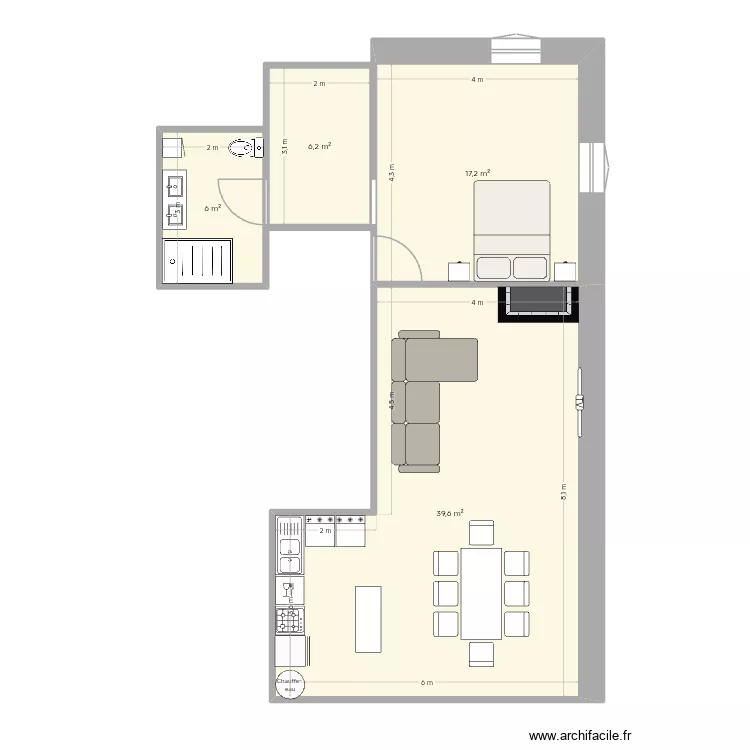 Plano 2. Plano de 4 Habitaciones y 69 m²