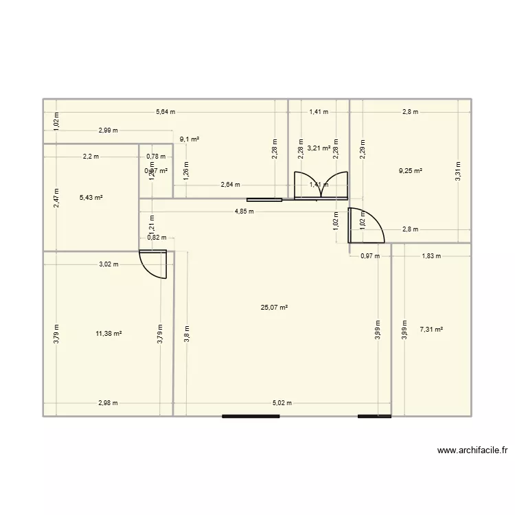 casa. Plano de 8  y 72 m²