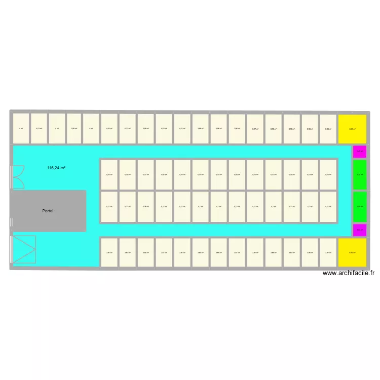 Self storage vc. Plano de 65 Habitaciones y 505 m² Self storage vc. Plano de 65 Habitaciones y 505 m²