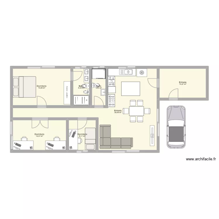 CASA 2. Plano de 7  y 92 m²