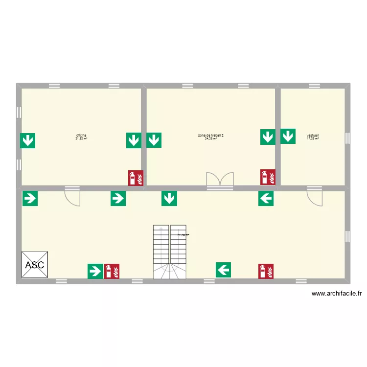 Planta arriba. Plano de 4  y 161 m²