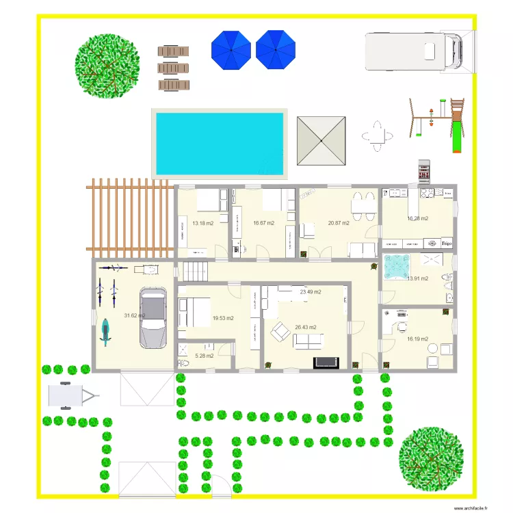 la maison. Plano de la maison. Plano de