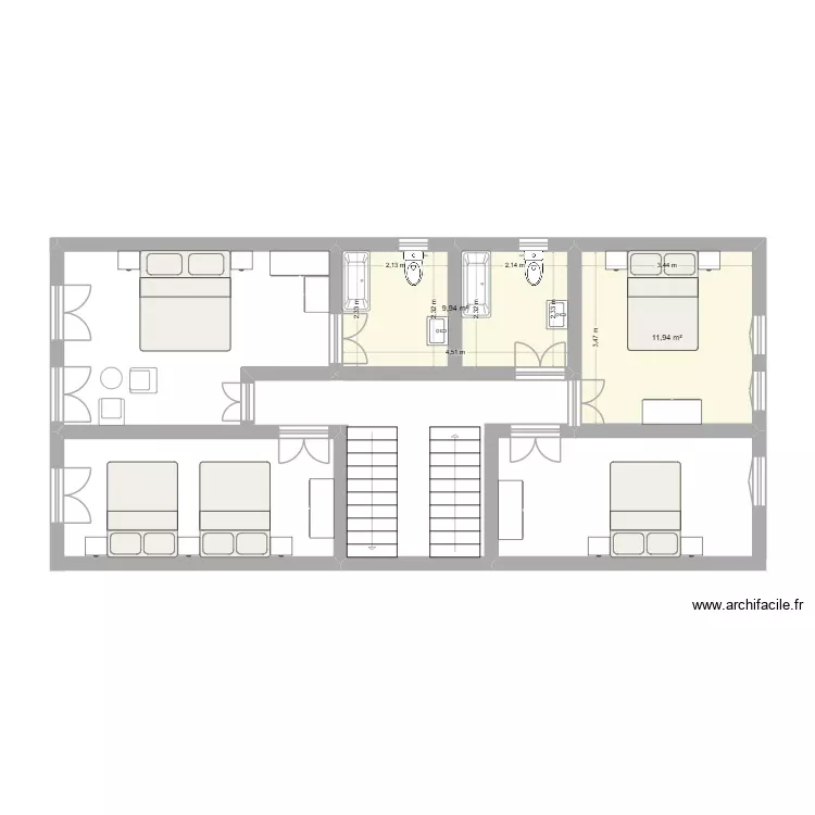 Planta 2 Labarces. Plano de 2 Habitaciones y 22 m² Planta 2 Labarces. Plano de 2 Habitaciones y 22 m²