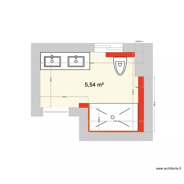 NICO. Plano de 1 habitación y 6 m²