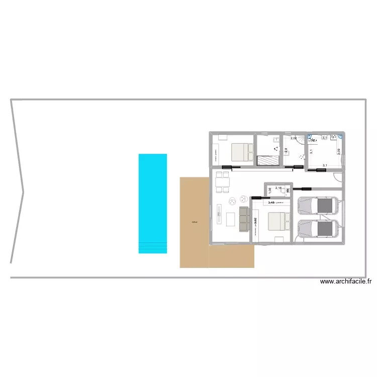 franqueira 9x12-1. Plano de 4 Habitaciones y 31 m² franqueira 9x12-1. Plano de 4 Habitaciones y 31 m²