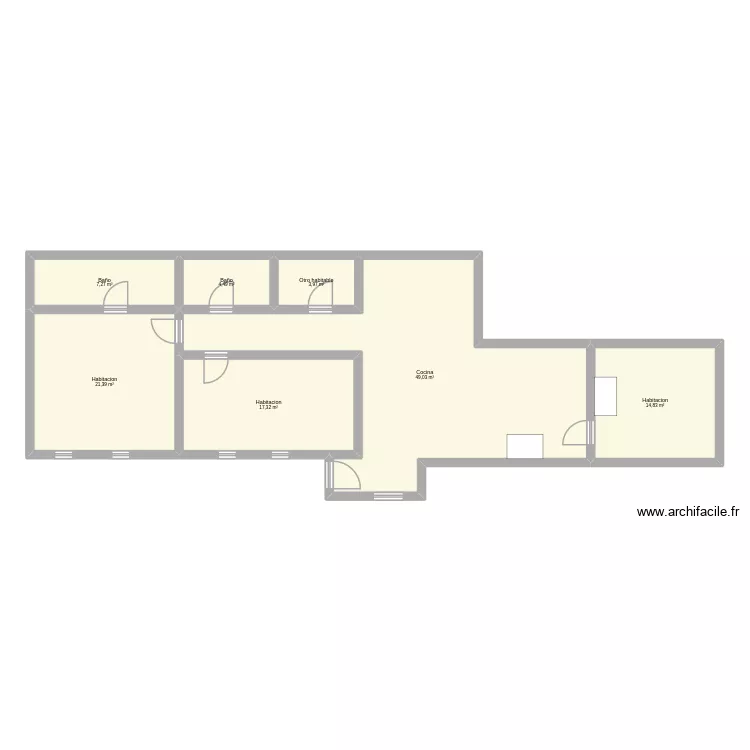 casa. Plano de 7 Habitaciones y 118 m² casa. Plano de 7 Habitaciones y 118 m²