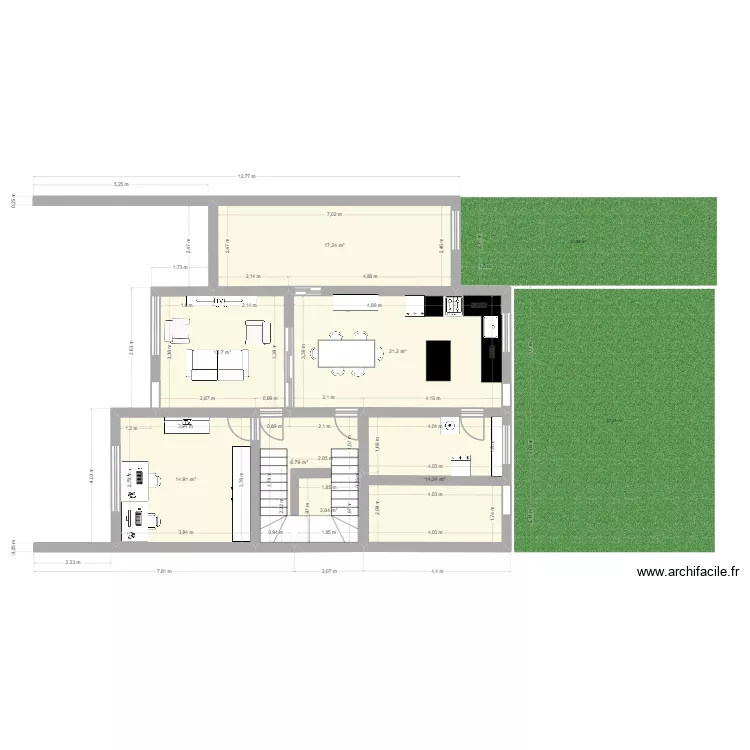 Sarachaga amueblado 2. Plano de 7  y 91 m²